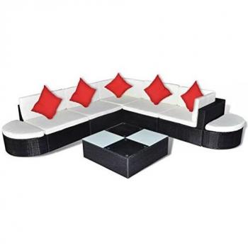 VidaXL 8-tlg. Poly Rattan Gartenmöbel Set