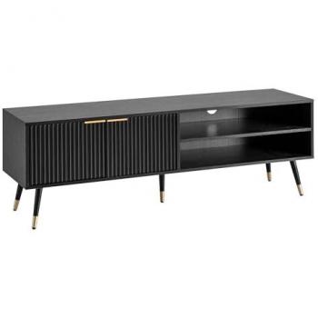Lowboard 150x51x39 cm Schwarz Eiche TV-Kommode