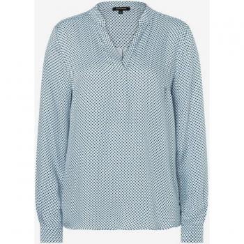 MORE&MORE Modische Kurzarm-Viskosebluse mit Minimal-Print