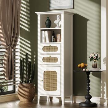 Vetrina Alta Rattan Bianco