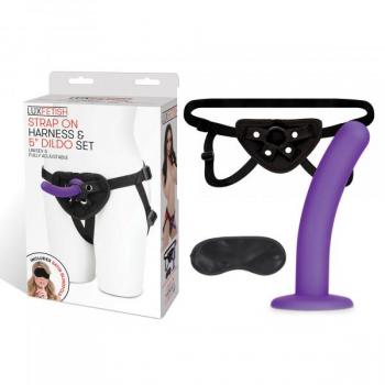 LUX Fetisch Strap‑On-Harness 5‑Zoll Dildo Set – Gleitgel