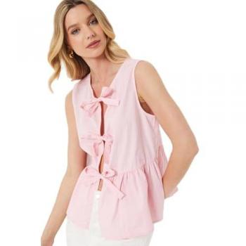 Oasis Women's Sleeveless Tie Front Top