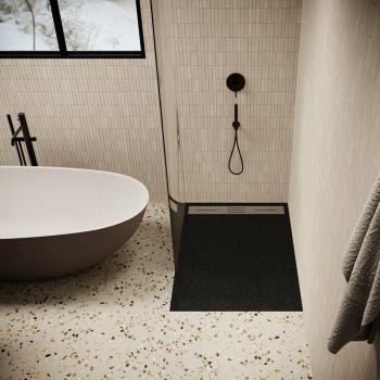 Station de douche Lucia STANO 80 x 140 cm – SoliCast® noir texturé
