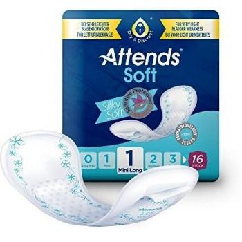 Attends Soft 1 Mini Long, Hygiene-Einlagen, bei leichter Blasenschwäche, 16 St