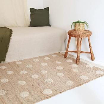 Alfombra de yute y algodón tejida a mano NOP 100x150cm