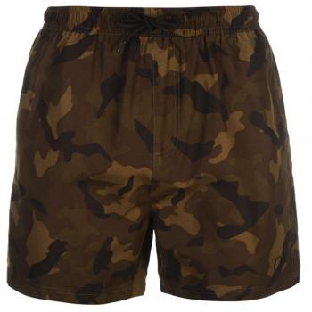 Lightweight Men’s Camo Beach Shorts – Large Khaki