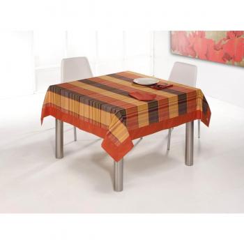 Elegancia Terrestre: Mantel Aplicado 155x250 cm con Servilletas