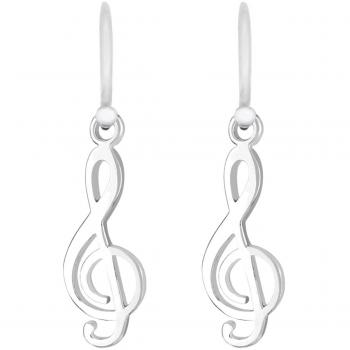 Elli Filigran-Musikschlüssel Ohrringe – 925 Silber, One Size