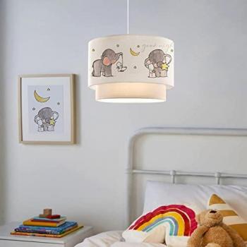 Suspension Lurgan E27 70 cm éléphant pour chambre d'enfant