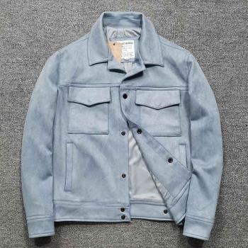Chaqueta Estilo Casual Mcikkny Hombres Gamuza Otoño