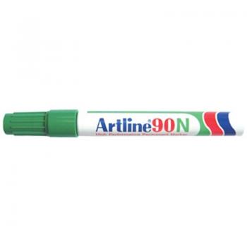 Marqueur permanent Artline 90, couleur verte, pointe biseautée, 12 pièces
