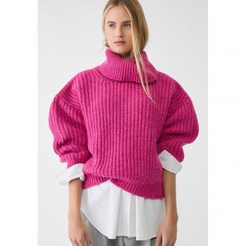 Stradivarius Luxe Ribbed Turtleneck Top