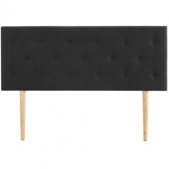 Tête de lit noire capitonnée 140 cm en tissu