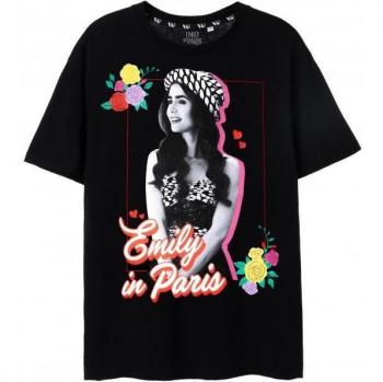 Emily In Paris Blumenmuster Kurzarm T-Shirt Damen