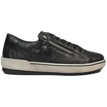 Remonte D0700-00 Maditta – chaussures sportives femme, cuir noir, étanche