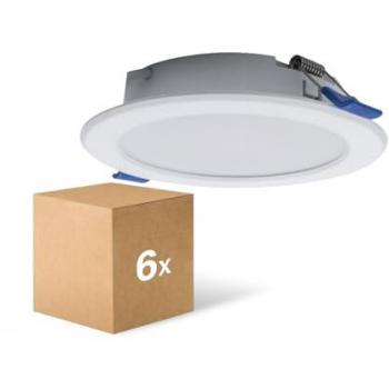 Kit de 6 Downlights LED 6W 480lm 830 Blanc Chaud 93mm