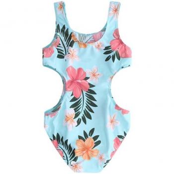 Traje de Natación para Niña con Diseño de Flores
