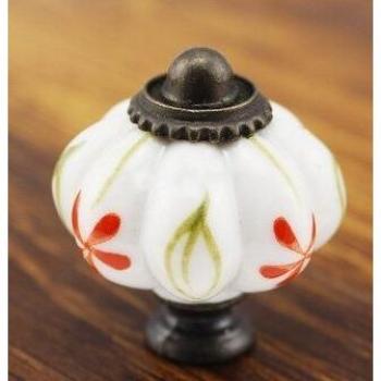 1PC Pumpkin Shaped Ceramic Knob for Dresser Doors