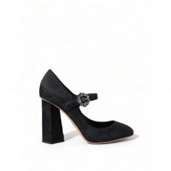 Dolce & Gabbana Elegant Black Brocade Mary Janes – Women’s Heeled Pumps, US 6½