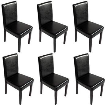 Conjunto de 6 Asientos Littau Negra con Base Metálica