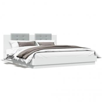 Vidaxl Bed Frame with LED without Mattress White 160x200 cm