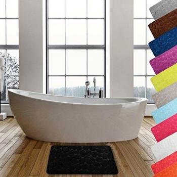 Kieselstein Badematte 60 cm x 40 cm – Schwarz, komfortabel und hygienisch