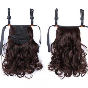 Black & Brown SilkWave Clip‑In Ponytail – Heat Resistant Hair Extension