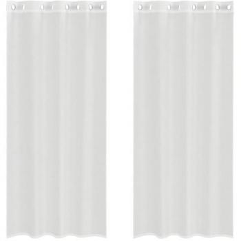 White Grommeted Voile Curtains
