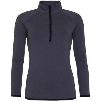 AWDis Cool Ladies Half Zip Girlie Sweat Top (UK 14) – Dark Blue & White