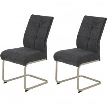 HELA Freischwinger Ines Anthrazit/Edelstahloptik, Set, 50x66 cm, Federkernpolsterung