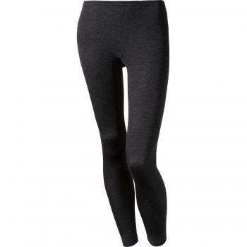 Conta Damen Thermo-Leggings lange – Baumwoll‑Feinripp Streifen, Schwarz Melange, Größe 42