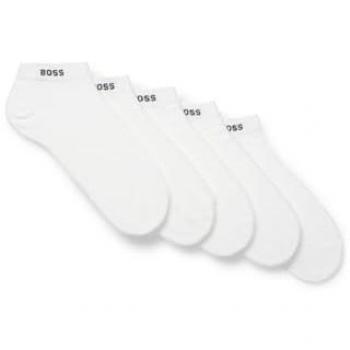 BOSS Herren Sneakersocken 5er-Pack mit Label-Detail, Größe 43-46, Weiß