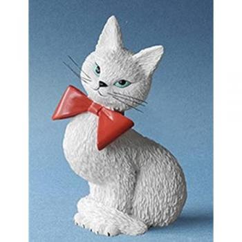 Sculpture Chat Coquet – Dubout Résine Blanche