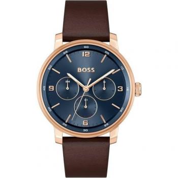 BOSS Orologio Contender 44 mm Brown/Blue Mineral Unica Dimensione