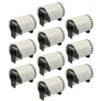 Rouleau d'étiquettes autocollantes vhbw 10x 103mm pour Brother P-Touch QL 1110 NWB