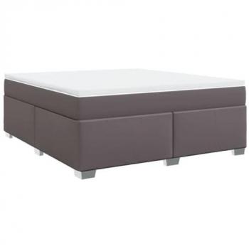 Vidaxl cama box spring con colchón cuero sintético gris 180x200 cm