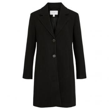 Vila Claudia Women's Black Beauty Button Coat, 36
