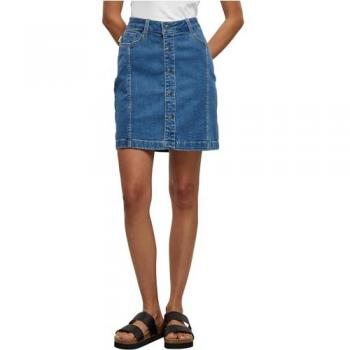 Urban Classics Damen Stretch Denimrock mit Knöpfen