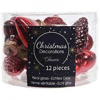 12 Décorations Éclatantes pour Noël en Rouge