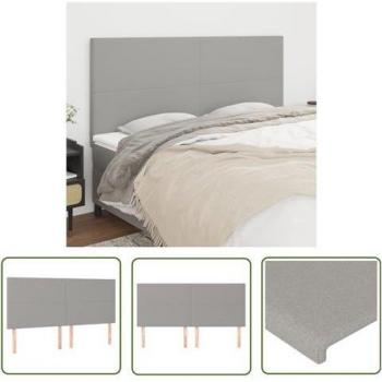Testiera letto grigio chiaro 200x5x118/128 cm in tessuto (Vidaxl)