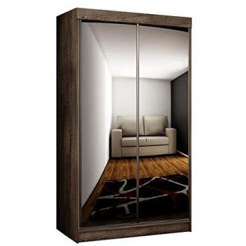 Armadio Dover 102 Cenere scuro, dimensioni 200x100x62 cm, porta scorrevole e LED