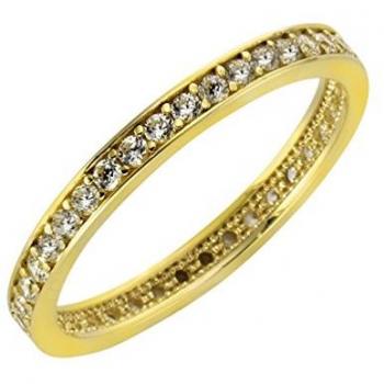Faszination von Ellen K. 375 Gold Zirkonia weiß Memoirering Damenring Gr. 52