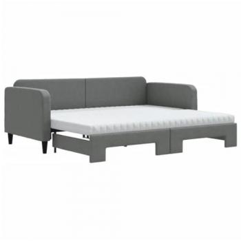 VidaXL Tagesbett mit Matratze Dunkelgrau 90x190 cm Ausziehbar