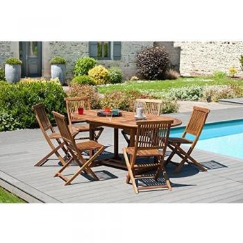 Table de Jardin Ovale Extensible Troxi 120-180cm Naturel