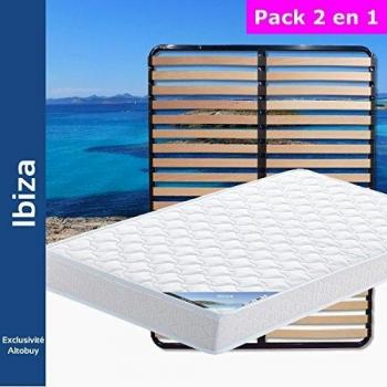 Matelas et Sommier à Lattes AltoBuy Ibiza, Taille 120x190 cm
