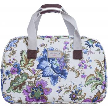 Wild Forest Oilcloth Holiday Travel Handbag with Owl Stripe Print