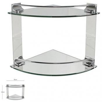 Estante Esquinero de Baño con Doble Estante