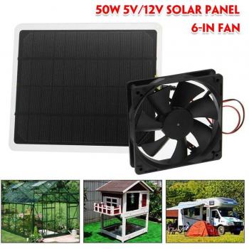 Ventilateur solaire 50W 12V pour RV et serre