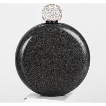 DEOUNY Versteckte Alkoholhüftflasche, glitzernder Deckel, 5 Unzen