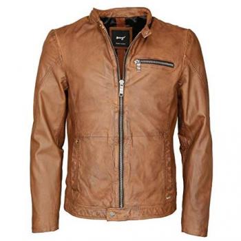 Maze Herren Lederjacke Reißverschluss 181Berwick Cognac Größe S